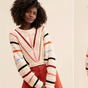 Callahan Cream and Multicolor Patterned Sweater